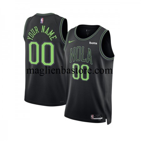 Maglia NBA New Orleans Pelicans Personalizzate Nike 2023-2024 City Edition Nero Swingman - Uomo
